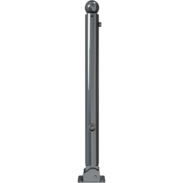 Ornamental bollard | Series 475B | � 76 mm | foldable, self-engaging lockto be fixed by plugs, with base plate 100 x 150 mm | with triangular locking mechanism acc. with DIN 3223 | without eyelet